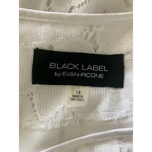 Black Label by Evan-Picone white Lace Dress size 14 New - Picture 8 of 11